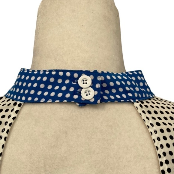 Katherine Kidd Polka Dot Flutter Sleeve Open back Blouse Top - Picture 11 of 13